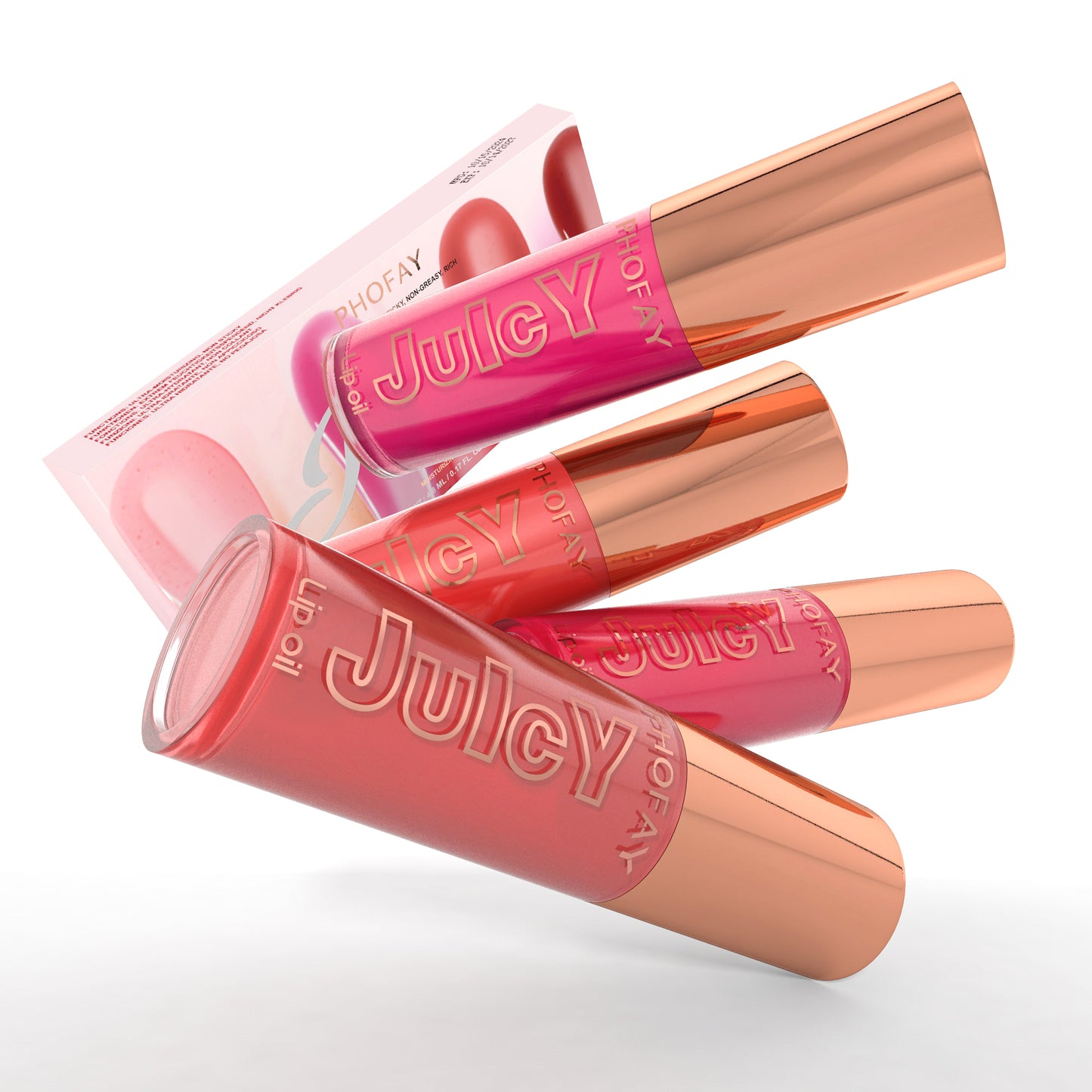 PHOFAY Juicy Lip Oil Set - Hydrating Glossy Lip Oil Collection