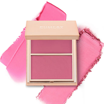 PHOFAY Double-Take Cream & Powder Blush Duo - 2-in-1 Blush Palette