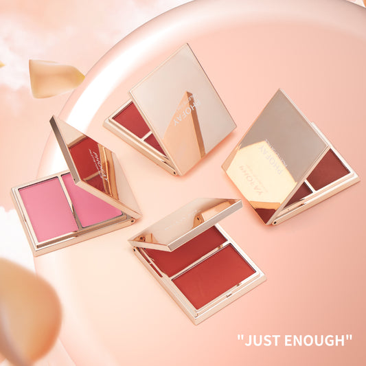 PHOFAY Double-Take Cream & Powder Blush Duo - 2-in-1 Blush Palette