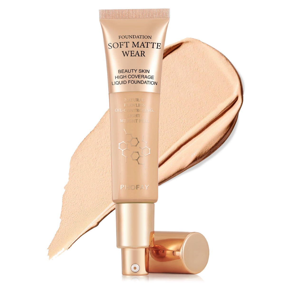 PHOFAY Full Coverage Foundation - Long-Lasting Flawless Liquid Foundation