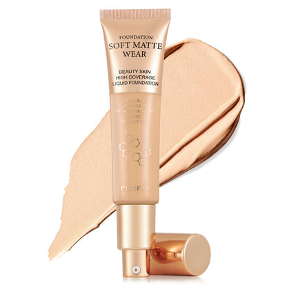 PHOFAY Full Coverage Foundation - Long-Lasting Flawless Liquid Foundation