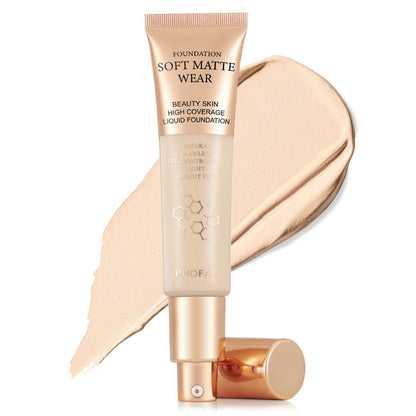PHOFAY Full Coverage Foundation - Long-Lasting Flawless Liquid Foundation