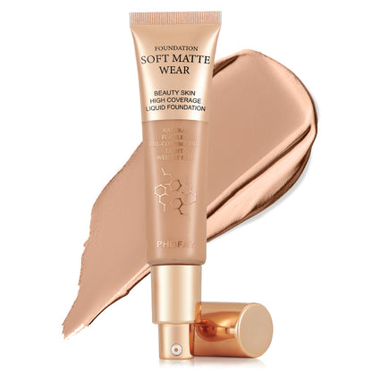 PHOFAY Full Coverage Foundation - Long-Lasting Flawless Liquid Foundation