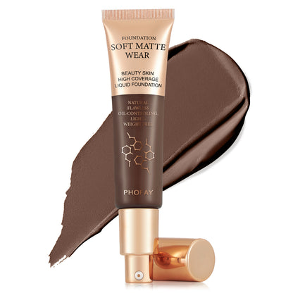 PHOFAY Full Coverage Foundation - Long-Lasting Flawless Liquid Foundation