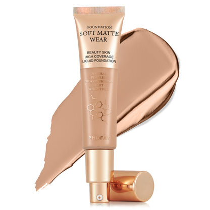 PHOFAY Full Coverage Foundation - Long-Lasting Flawless Liquid Foundation