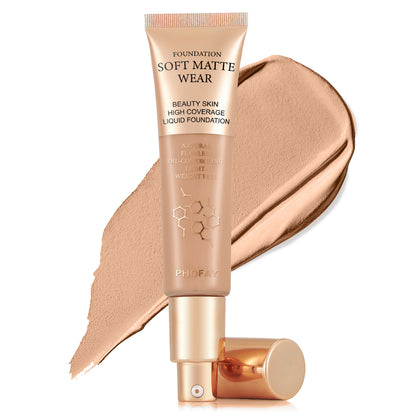 PHOFAY Full Coverage Foundation - Long-Lasting Flawless Liquid Foundation