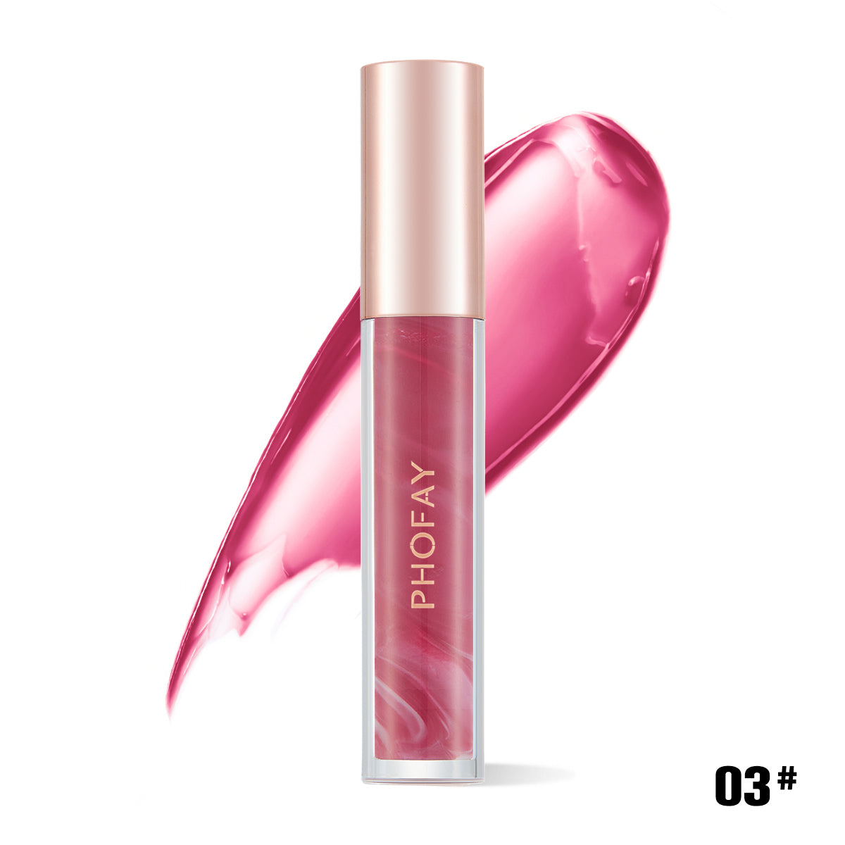 PHOFAY Rose Blooming Hydrating Lip Gloss - Moisturizing High-Shine Lip Color