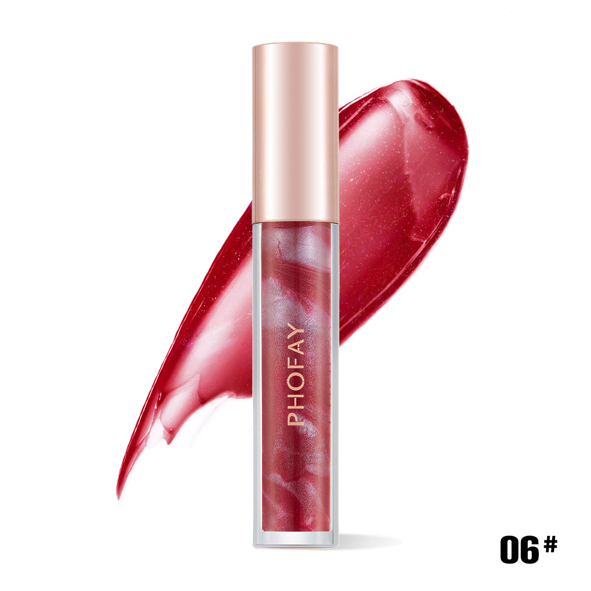 PHOFAY Rose Blooming Hydrating Lip Gloss - Moisturizing High-Shine Lip Color