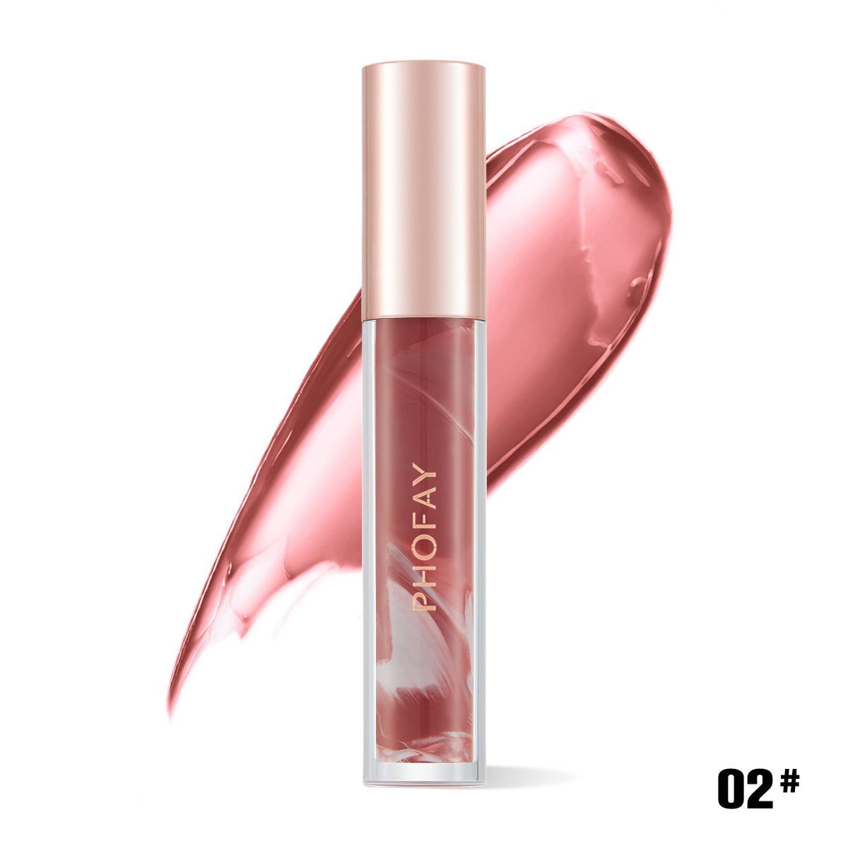 PHOFAY Rose Blooming Hydrating Lip Gloss - Moisturizing High-Shine Lip Color
