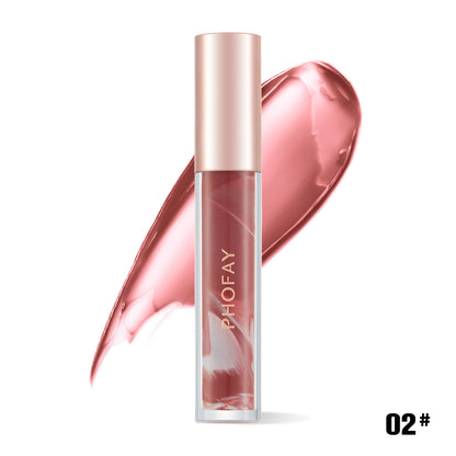 PHOFAY Rose Blooming Hydrating Lip Gloss - Moisturizing High-Shine Lip Color
