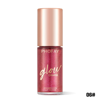 PHOFAY Moisturizing Shimmer Lip Gloss - Hydrating High-Shine Lip Color