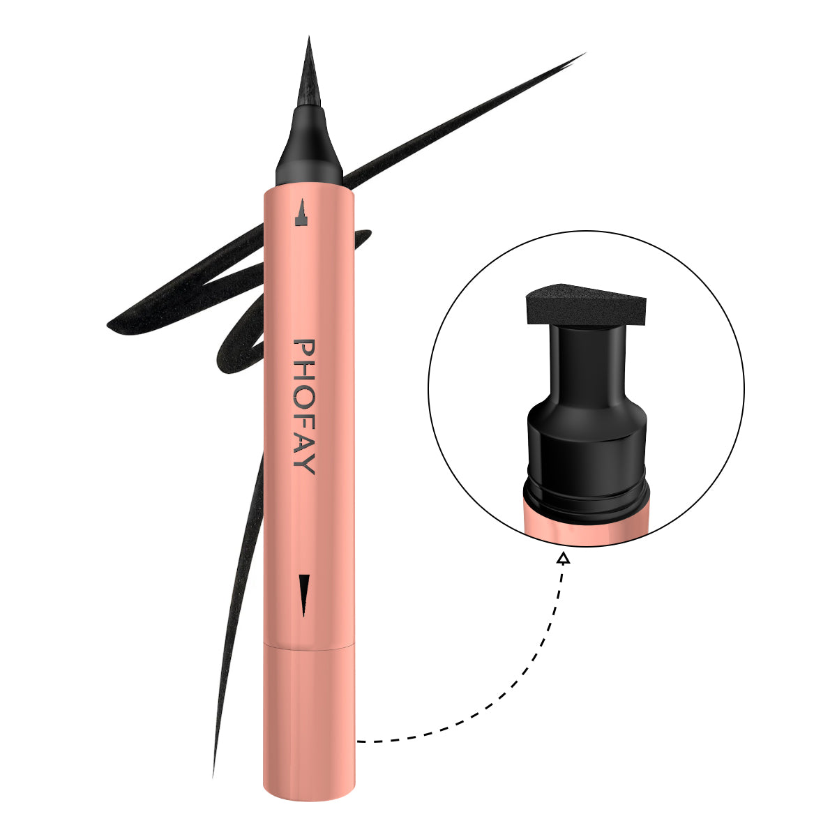 PHOFAY Double Head Liquid Eyeliner - Waterproof Wing Stamp & Precision Liner