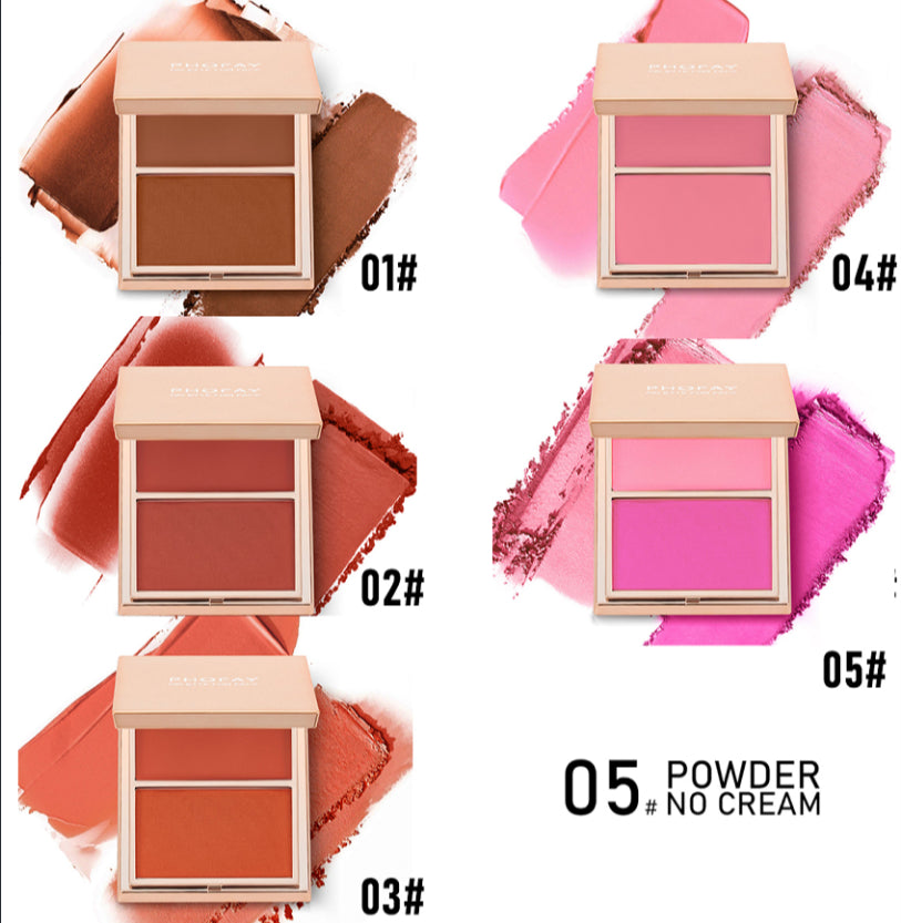 PHOFAY Double-Take Cream & Powder Blush Duo - 2-in-1 Blush Palette