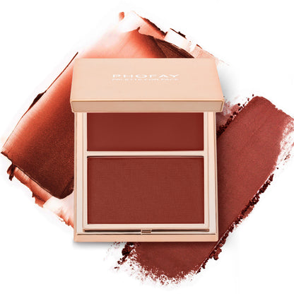 PHOFAY Double-Take Cream & Powder Blush Duo - 2-in-1 Blush Palette