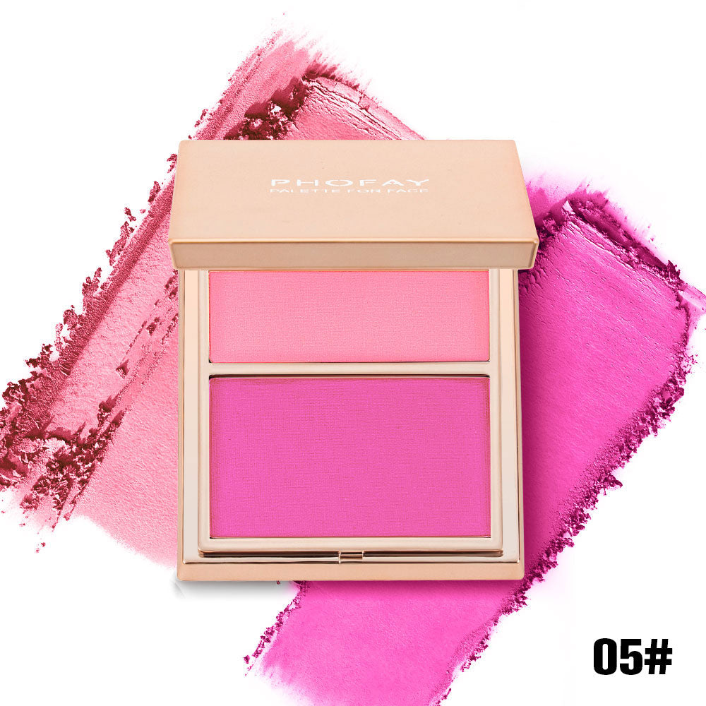PHOFAY Double-Take Cream & Powder Blush Duo - 2-in-1 Blush Palette
