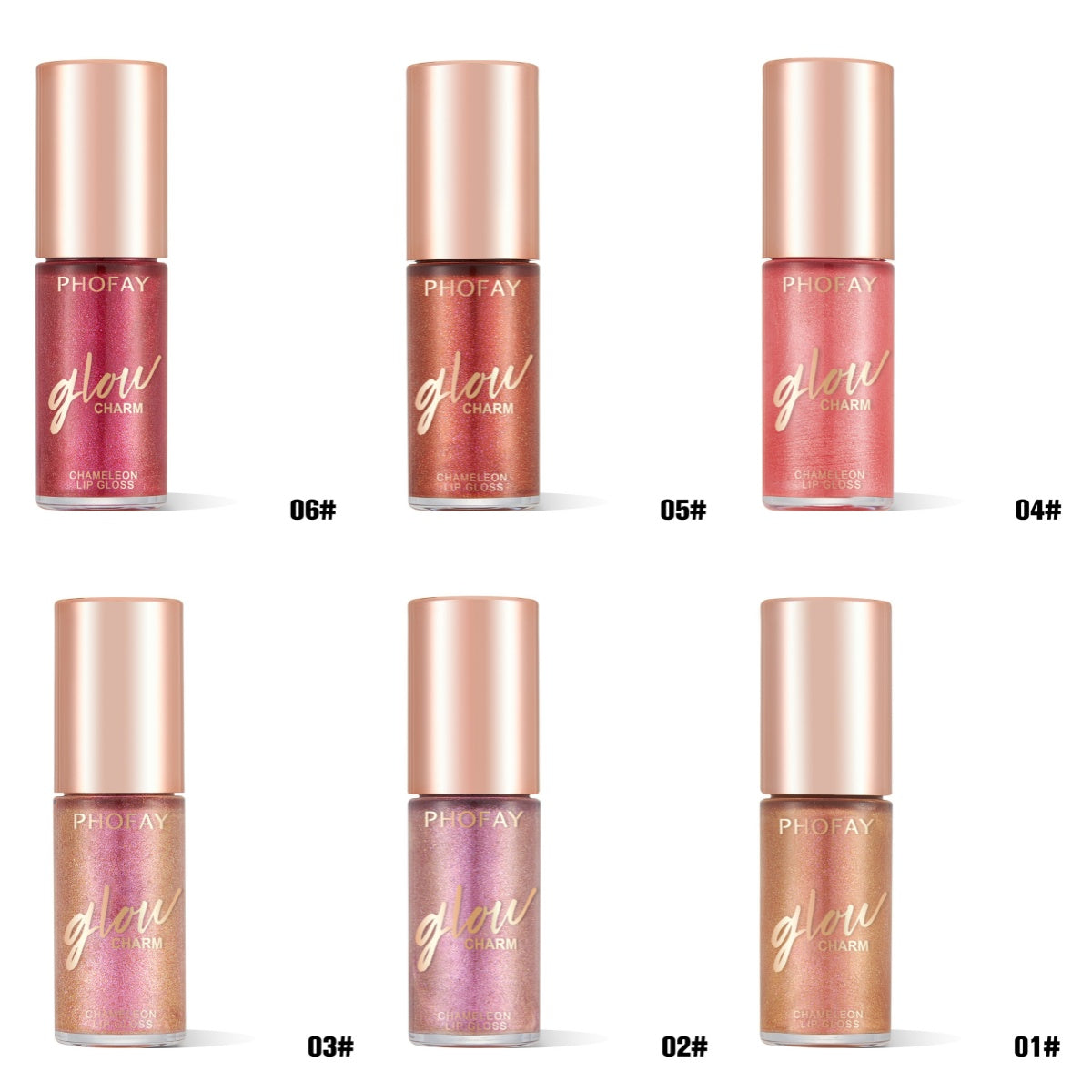 PHOFAY Moisturizing Shimmer Lip Gloss - Hydrating High-Shine Lip Color